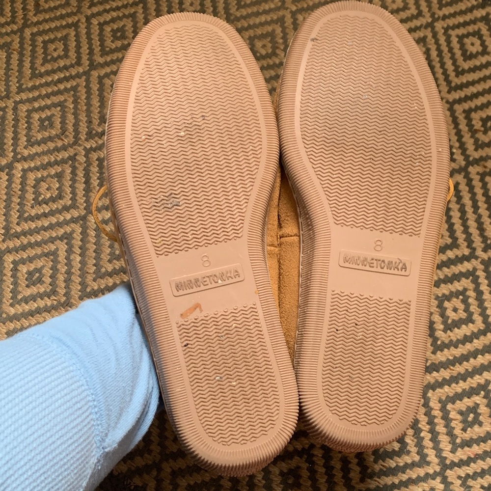 Cozy Tan Minnetonka Slippers - Picture 2 of 3